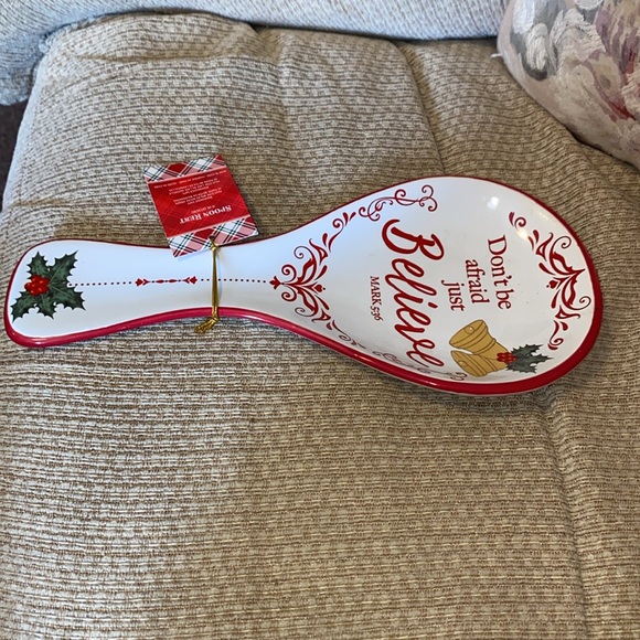 ❤️🤍💚NWT Mark 5:36 “Don’t be afraid just Believe” Ceramic Christmas Spoon Rest - Picture 7 of 9